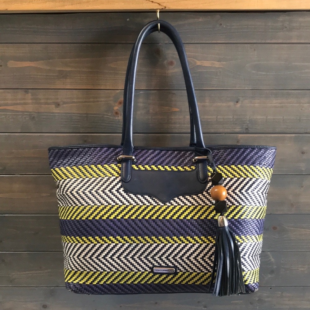 Rebecca Minkoff  Blue Woven Tote Bag